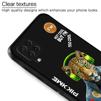 Pikkme Back Cover Pc Tpu + Printed Cool Funky Stylish Black Leopard Swag Raised Edges Camera Protection |Bumper Case For Samsung Galaxy M12 (Design 03)