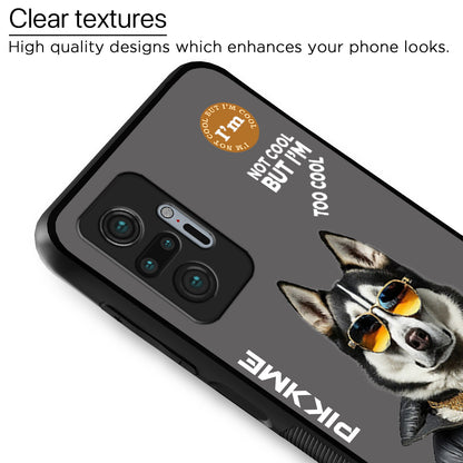 Pikkme Back Cover Pc Tpu + Printed Cool Funky Stylish Grey Dog Swag Raised Edges Camera Protection |Bumper Case For Redmi Note 10 Pro (Design 02)