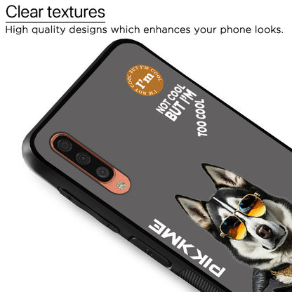 Pikkme Back Cover Pc Tpu + Printed Cool Funky Stylish Grey Dog Swag Raised Edges Camera Protection |Bumper Case For Samsung Galaxy A50 (Design 02)