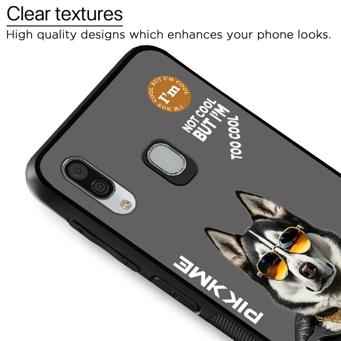 Pikkme Back Cover Pc Tpu + Printed Cool Funky Stylish Grey Dog Swag Raised Edges Camera Protection |Bumper Case For Samsung Galaxy A30 (Design 02)