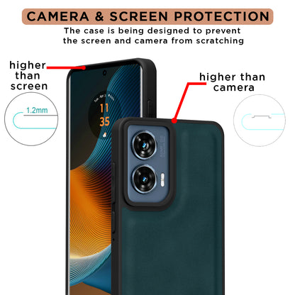 Pikkme Motorola Moto Edge 50 Fusion 5G Premium Super Soft-Touch Leatherback Case (Green)