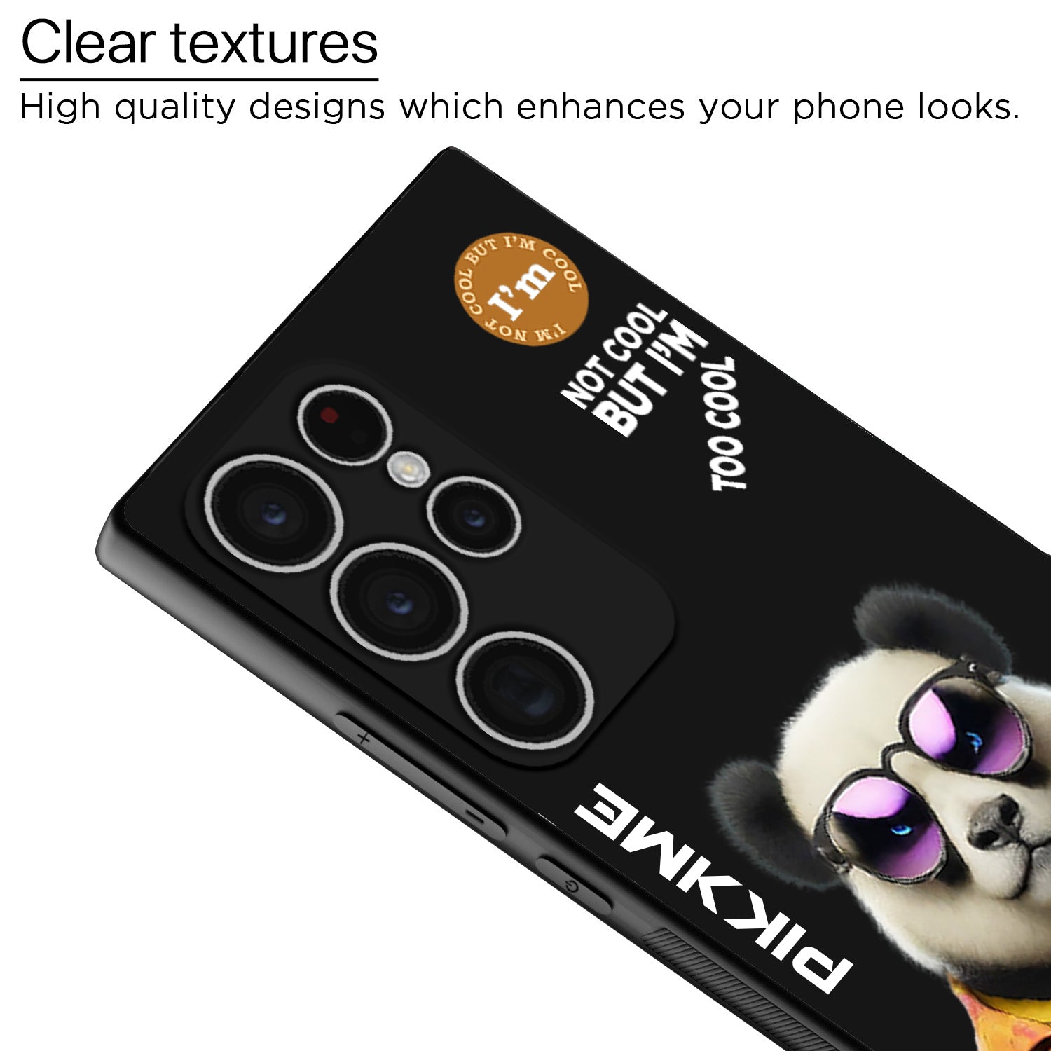 Pikkme Black Panda Swag  Samsung Galaxy S23 Ultra 5G NIm2 Back Cover (Design 05)