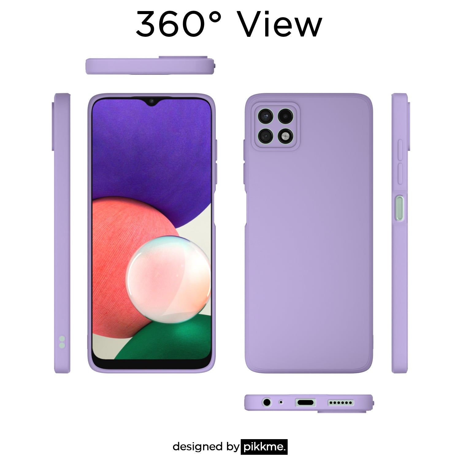 Pikkme Samsung Galaxy A22 5G Liquid Silicone Back Cover | Purple