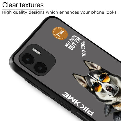 Pikkme Back Cover Pc Tpu + Printed Cool Funky Stylish Grey Dog Swag Raised Edges Camera Protection |Bumper Case For Redmi A1 (Design 02)