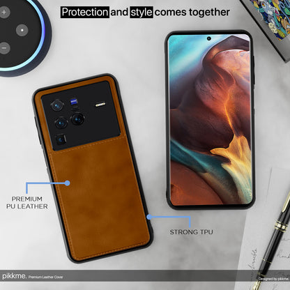 Pikkme Vivo X80 Pro Leatherback Back Case | Brown