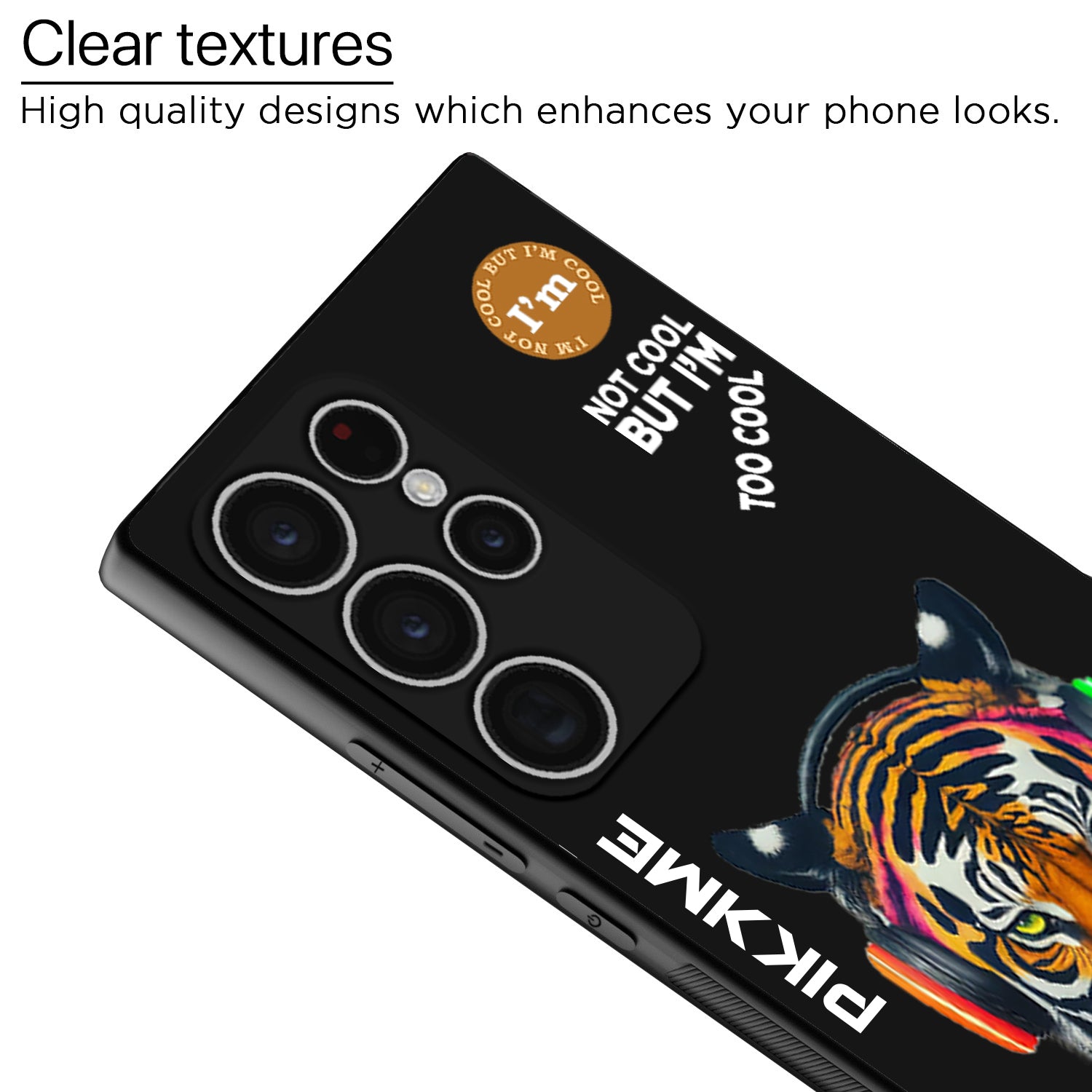Pikkme Black Tiger Swag  Samsung Galaxy S24 Ultra 5G NIm2 Back Cover (Design 06)