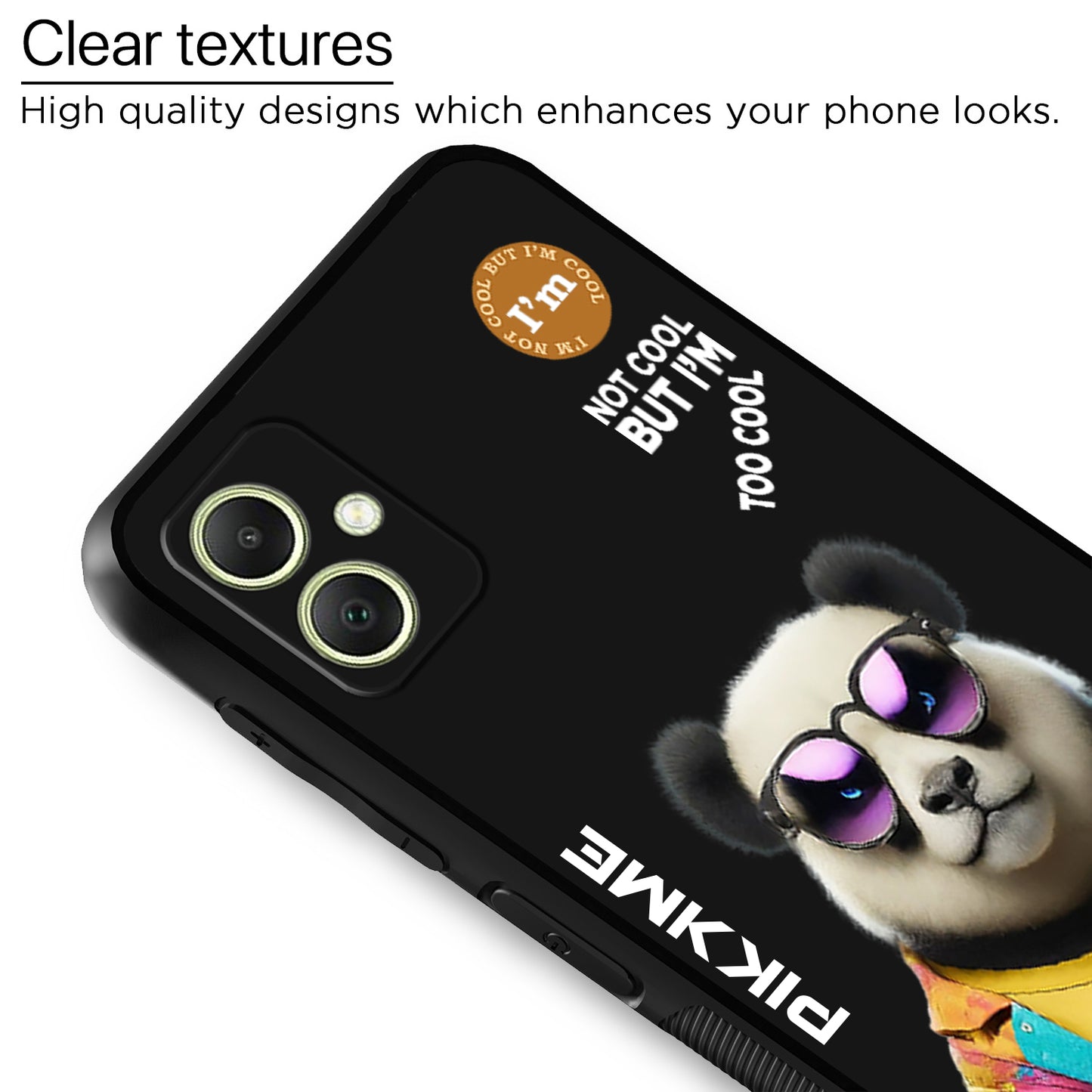 Pikkme Back Cover Pc Tpu + Printed Cool Funky Stylish Black Panda Swag Raised Edges Camera Protection |Bumper Case For Samsung Galaxy A05 (Design 05)