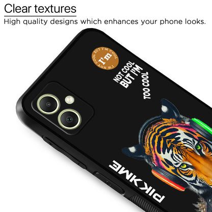 Pikkme Back Cover Pc Tpu + Printed Cool Funky Stylish Black Tiger Swag Raised Edges Camera Protection |Bumper Case For Samsung Galaxy A05 (Design 06)