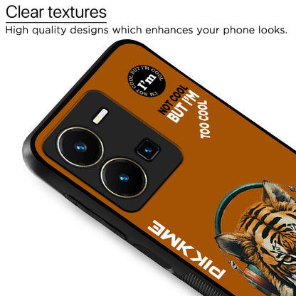 Pikkme Back Cover Pc Tpu + Printed Cool Funky Stylish Brown Tiger Swag Raised Edges Camera Protection |Bumper Case For Vivo Y35 (Design 09)