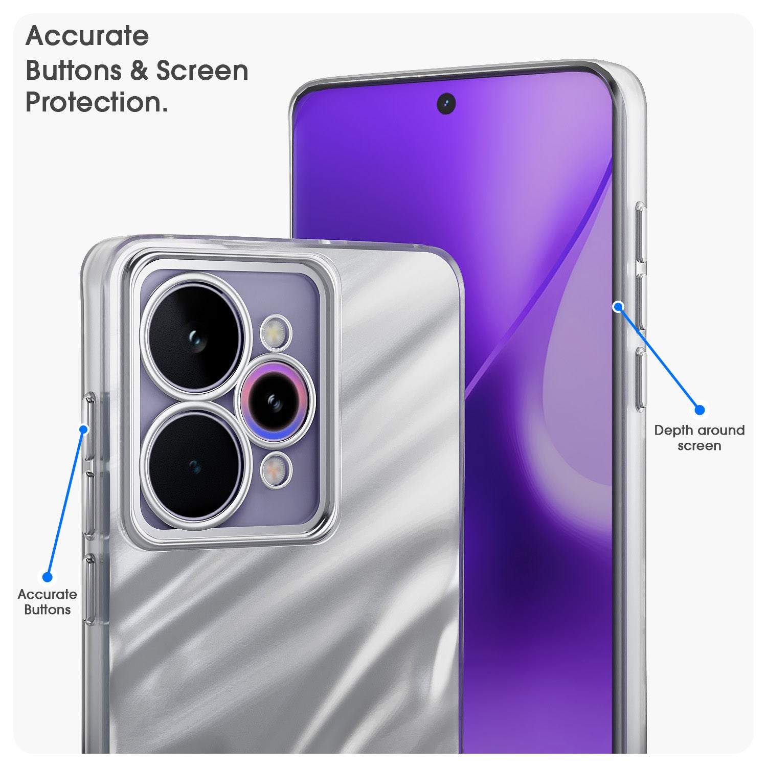 Pikkme Realme 15 Pro 5G Swirl Design Silver Forest Back Cover  (Silver)