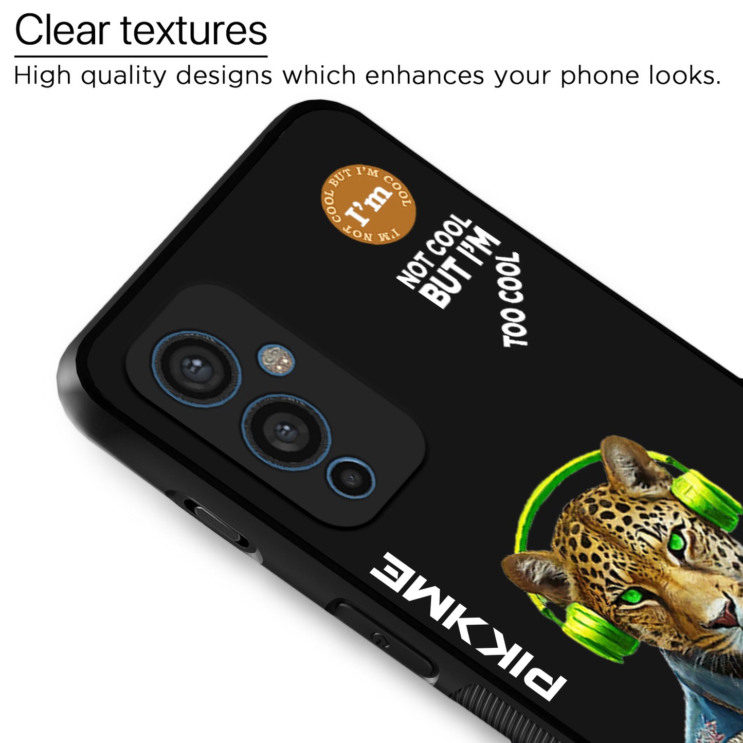 Pikkme Back Cover Pc Tpu + Printed Cool Funky Stylish Black Leopard Swag Raised Edges Camera Protection |Bumper Case For OnePlus 9 (Design 03)