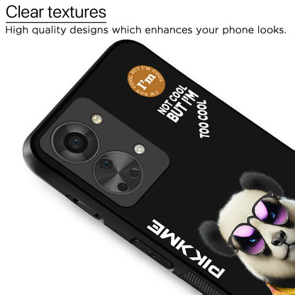 Pikkme Back Cover Pc Tpu + Printed Cool Funky Stylish Black Panda Swag Raised Edges Camera Protection |Bumper Case For OnePlus Nord 2T 5G (Design 05)