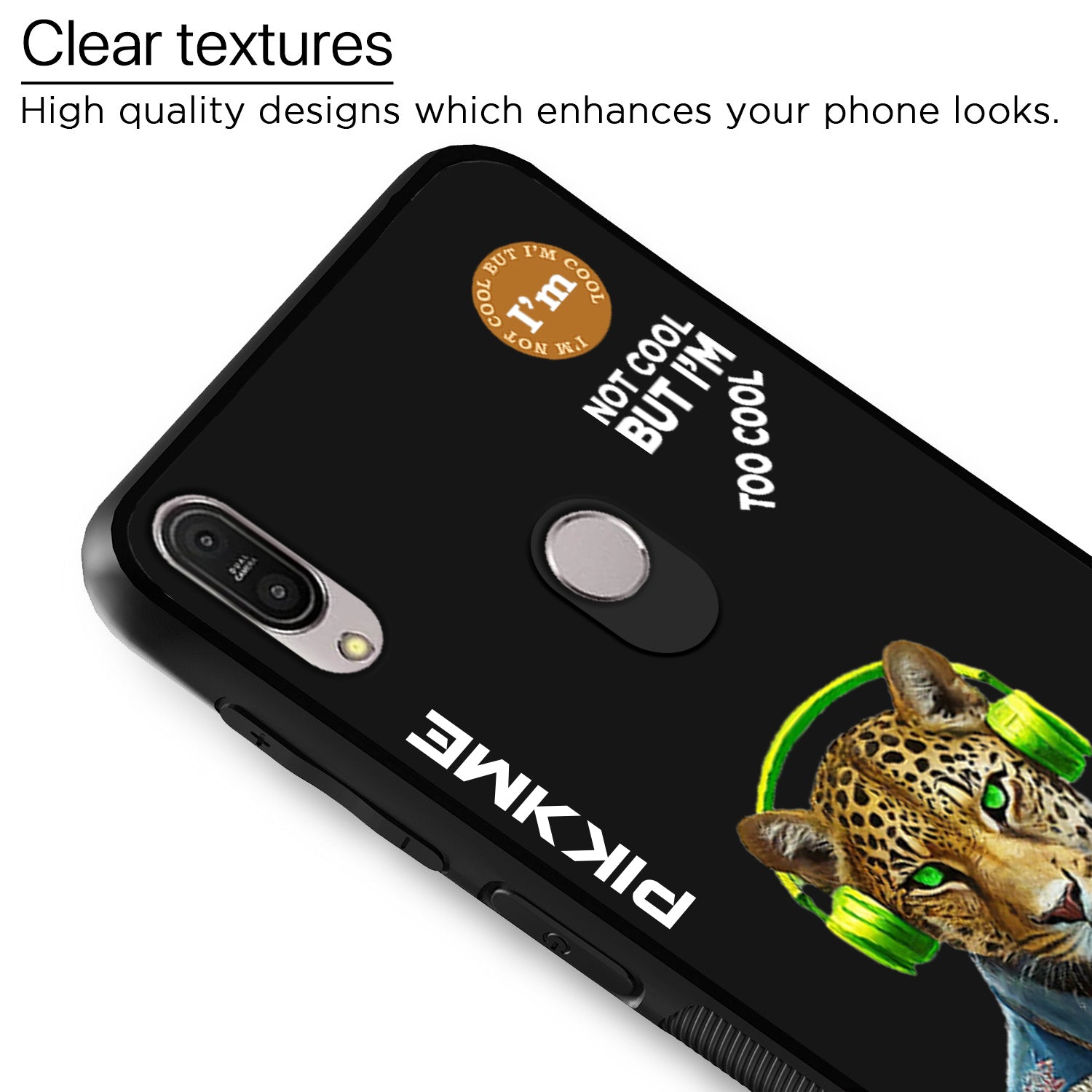 Pikkme Back Cover Pc Tpu + Printed Cool Funky Stylish Black Leopard Swag Raised Edges Camera Protection |Bumper Case For Asus Max Pro M1 (Design 03)