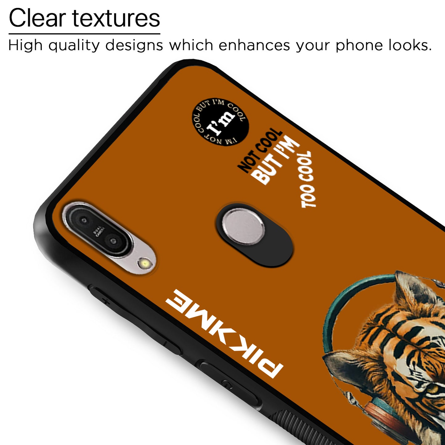 Pikkme Back Cover Pc Tpu + Printed Cool Funky Stylish Brown Tiger Swag Raised Edges Camera Protection |Bumper Case For Asus Max Pro M1 (Design 09)