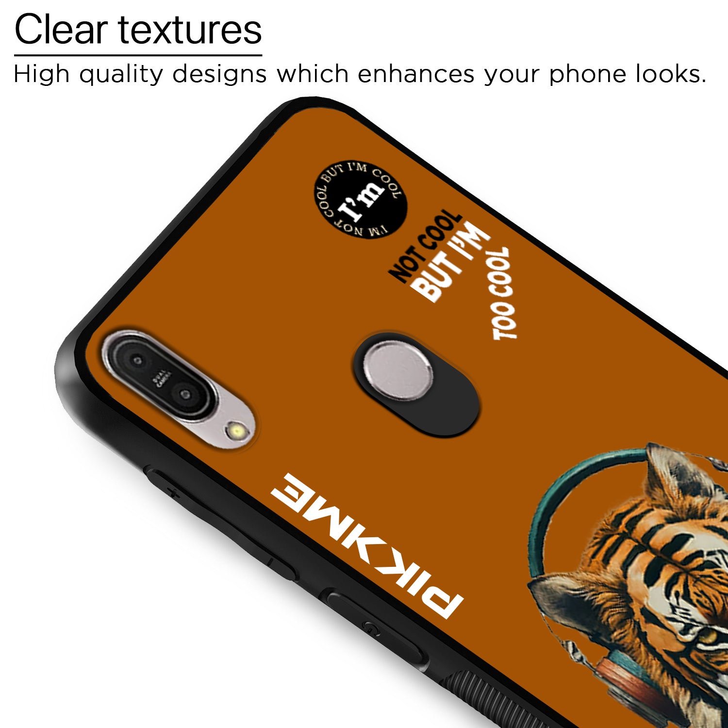 Pikkme Back Cover Pc Tpu + Printed Cool Funky Stylish Brown Tiger Swag Raised Edges Camera Protection |Bumper Case For Asus Max Pro M1 (Design 09)