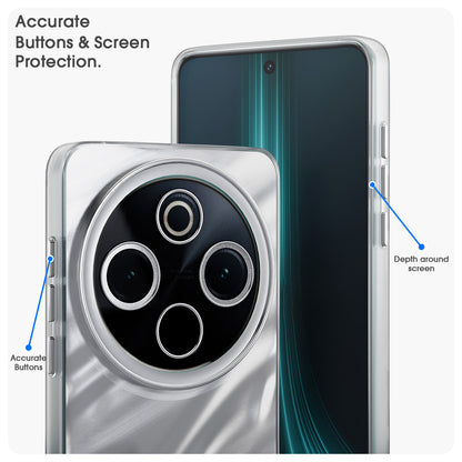 Pikkme Vivo Y300 Pro 5G Swirl Design Silver Forest Back Cover  (Silver)