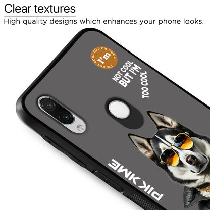 Pikkme Back Cover Pc Tpu + Printed Cool Funky Stylish Grey Dog Swag Raised Edges Camera Protection |Bumper Case For Redmi Note 7 Pro (Design 02)