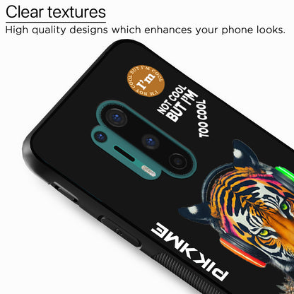 Pikkme Back Cover Pc Tpu + Printed Cool Funky Stylish Black Tiger Swag Raised Edges Camera Protection |Bumper Case For OnePlus 8 Pro (Design 06)