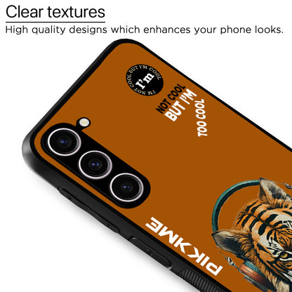 Pikkme Back Cover Pc Tpu + Printed Cool Funky Stylish Brown Tiger Swag Raised Edges Camera Protection |Bumper Case For Samsung Galaxy S23 5G (Design 09)