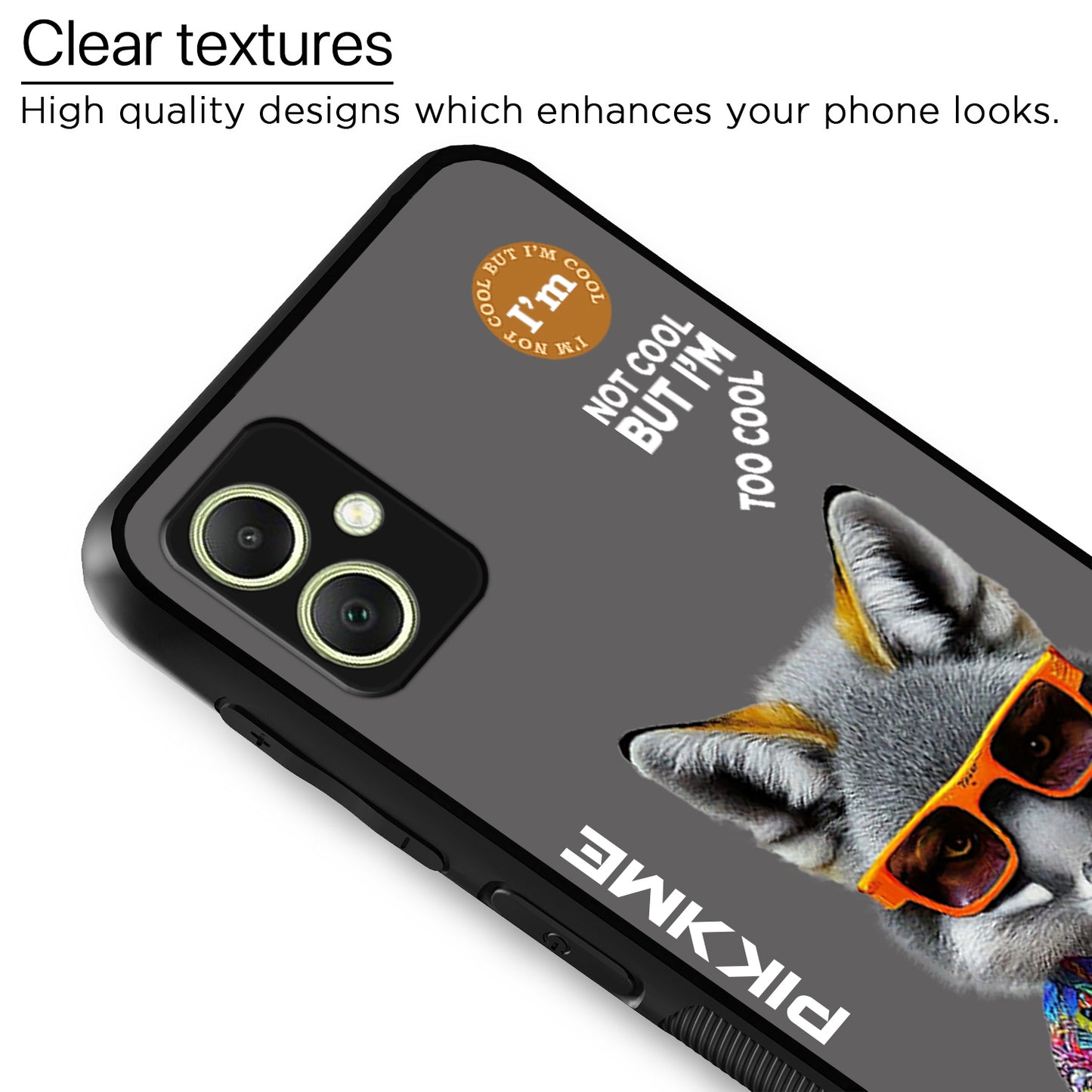 Pikkme Back Cover Pc Tpu + Printed Cool Funky Stylish Grey Wolf Swag Raised Edges Camera Protection |Bumper Case For Samsung Galaxy A05 (Design 01)