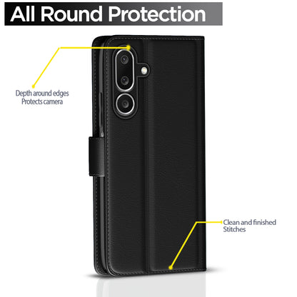 Pikkme Samsung Galaxy M36 5G Vintage Flip Cover (Black)