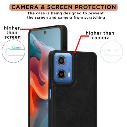 Pikkme Motorola Moto G34 / G45 5G Premium Super Soft-Touch Leatherback Case (Black)