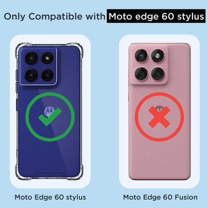 Pikkme Motorola Moto Edge 60 Stylus 5G PC + TPU Crystal Clear Back Cover (Transparent)