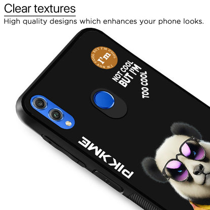 Pikkme Back Cover Pc Tpu + Printed Cool Funky Stylish Black Panda Swag Raised Edges Camera Protection |Bumper Case For Honor 8X (Design 05)