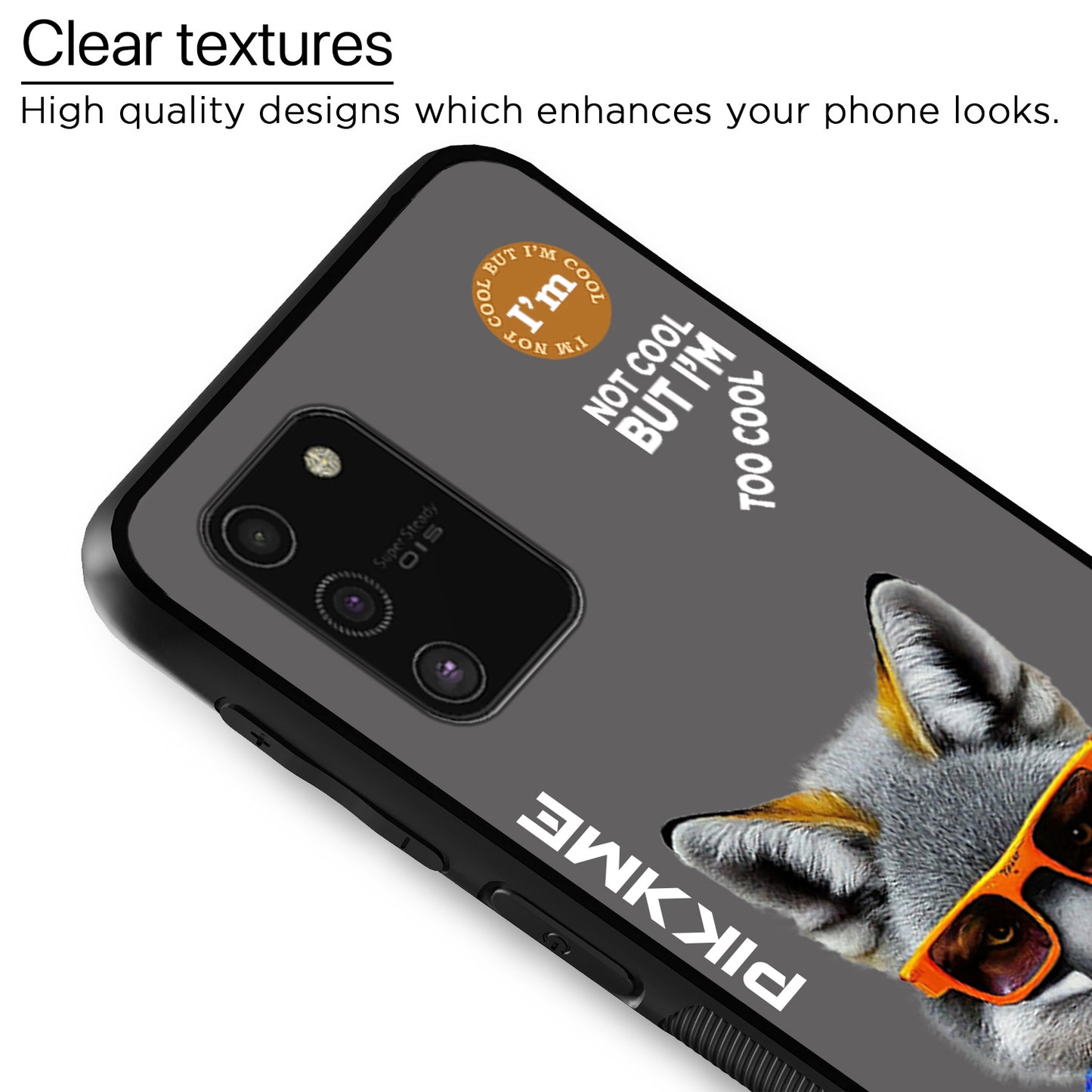 Pikkme Back Cover Pc Tpu + Printed Cool Funky Stylish Grey Wolf Swag Raised Edges Camera Protection |Bumper Case For Samsung Galaxy S10 Lite (Design 01)