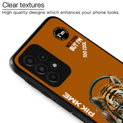 Pikkme Back Cover Pc Tpu + Printed Cool Funky Stylish Brown Tiger Swag Raised Edges Camera Protection |Bumper Case For Samsung Galaxy A53 (Design 09)