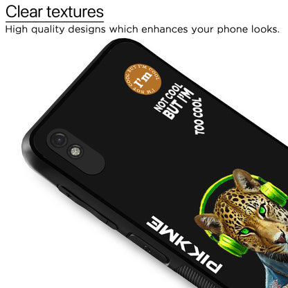 Pikkme Back Cover Pc Tpu + Printed Cool Funky Stylish Black Leopard Swag Raised Edges Camera Protection |Bumper Case For Redmi 9A (Design 03)