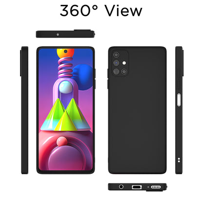 Pikkme Samsung Galaxy M51 Soft Matte Liquid Silicone Back Cover (Black)