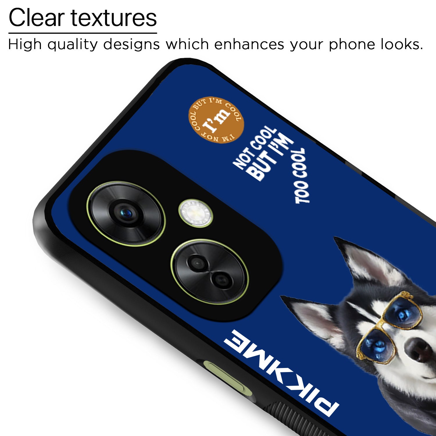 Pikkme Back Cover Pc Tpu + Printed Cool Funky Stylish Blue Dog Swag Raised Edges Camera Protection |Bumper Case For OnePlus Nord Ce 3 Lite 5G
