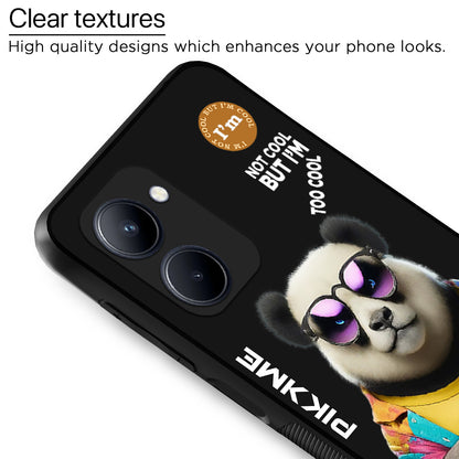 Pikkme Back Cover Pc Tpu + Printed Cool Funky Stylish Black Panda Swag Raised Edges Camera Protection |Bumper Case For Realme C33 (Design 05)