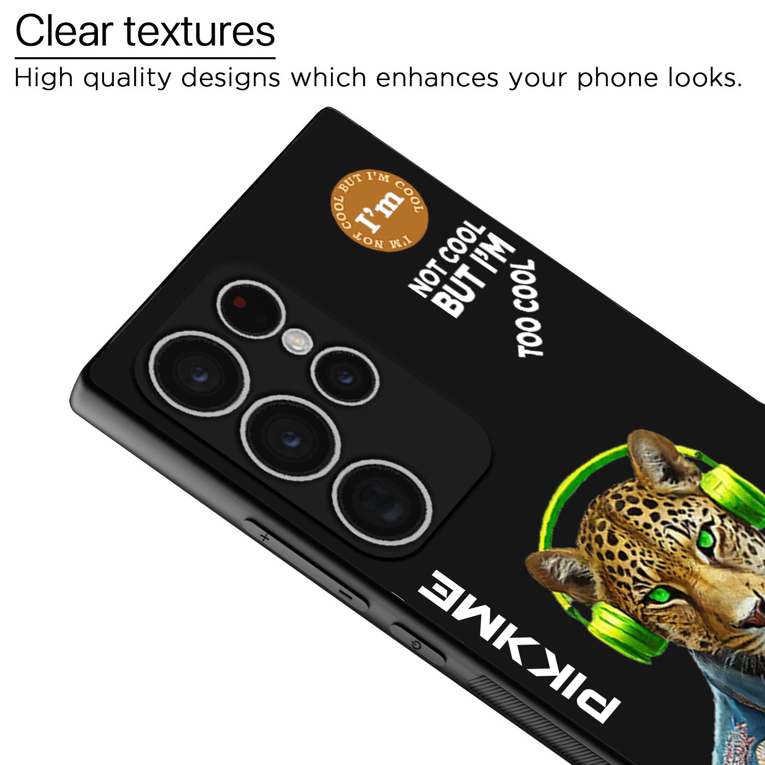 Pikkme Stylish Black Leopard Swag Samsung Galaxy S24 Ultra 5G Nim2 Back Cover (Design 03)