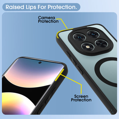 Pikkme Redmi Note 15 Pro 5G Eagle 2 Mag-Safe Shockproof Hard Transparent Back Cover (Black)