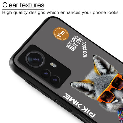 Pikkme Back Cover Pc Tpu + Printed Cool Funky Stylish Grey Wolf Swag Raised Edges Camera Protection |Bumper Case For Xiaomi 12 Pro (Design 01)