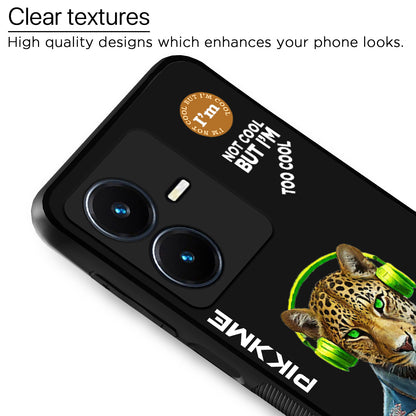 Pikkme Back Cover Pc Tpu + Printed Cool Funky Stylish Black Leopard Swag Raised Edges Camera Protection |Bumper Case For Vivo Y22 (Design 03)