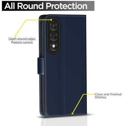 Pikkme OnePlus Nord 5 5G Dual-Tone PU Leather Finish Magnetic Flip Cover (Navy Blue)