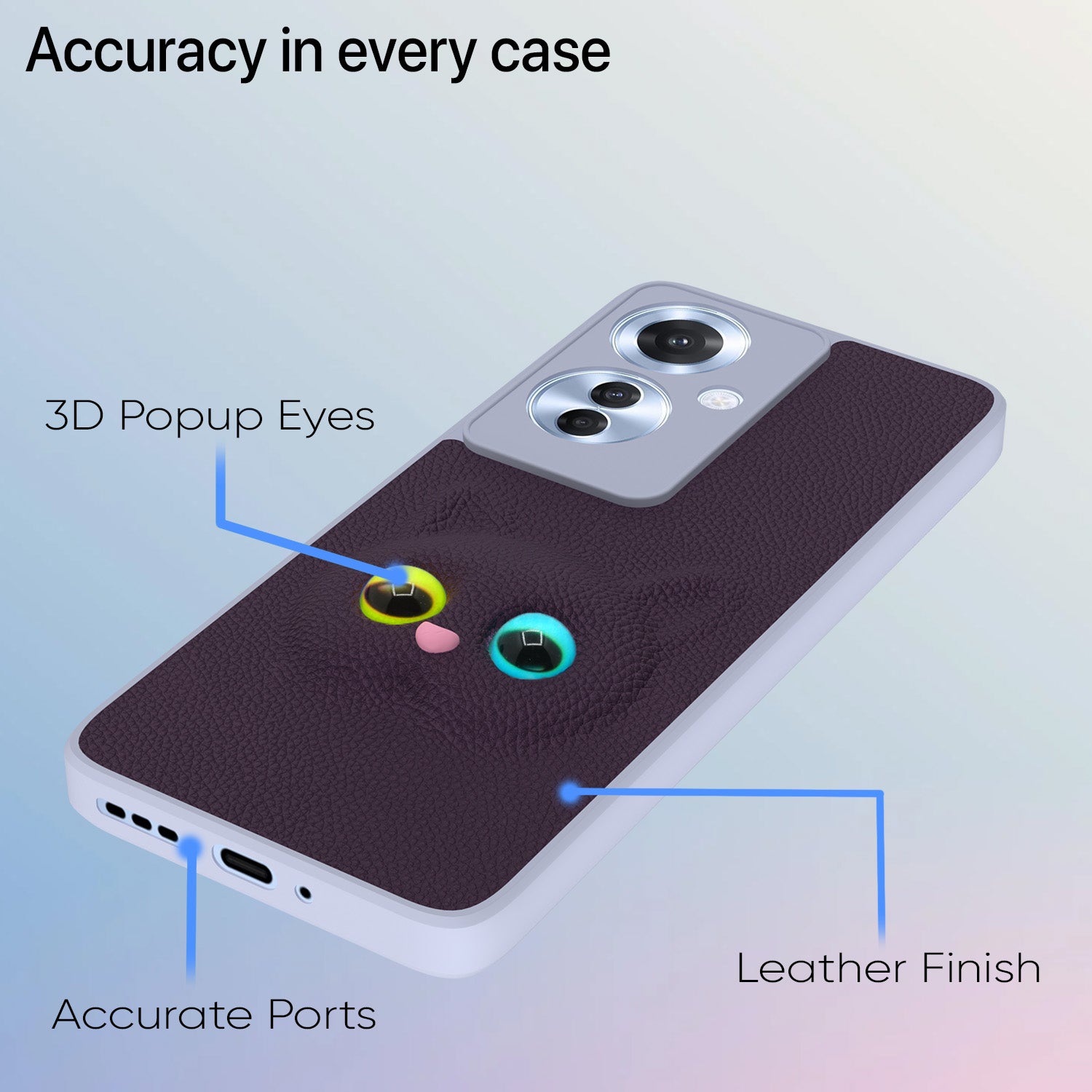Pikkme Oppo F29 Pro 5G Kitty Back Cover (Purple)