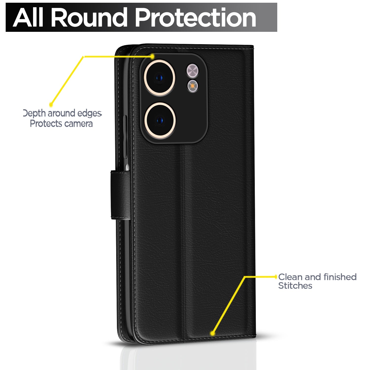 Pikkme Oppo A5x Vintage Flip Cover (Black)