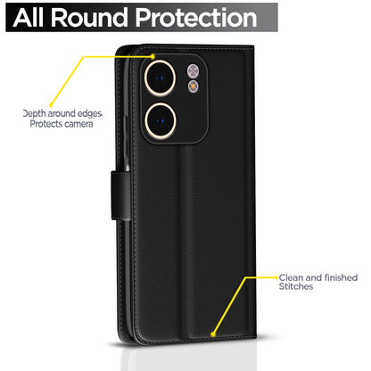 Pikkme Oppo A5x Vintage Flip Cover (Black)