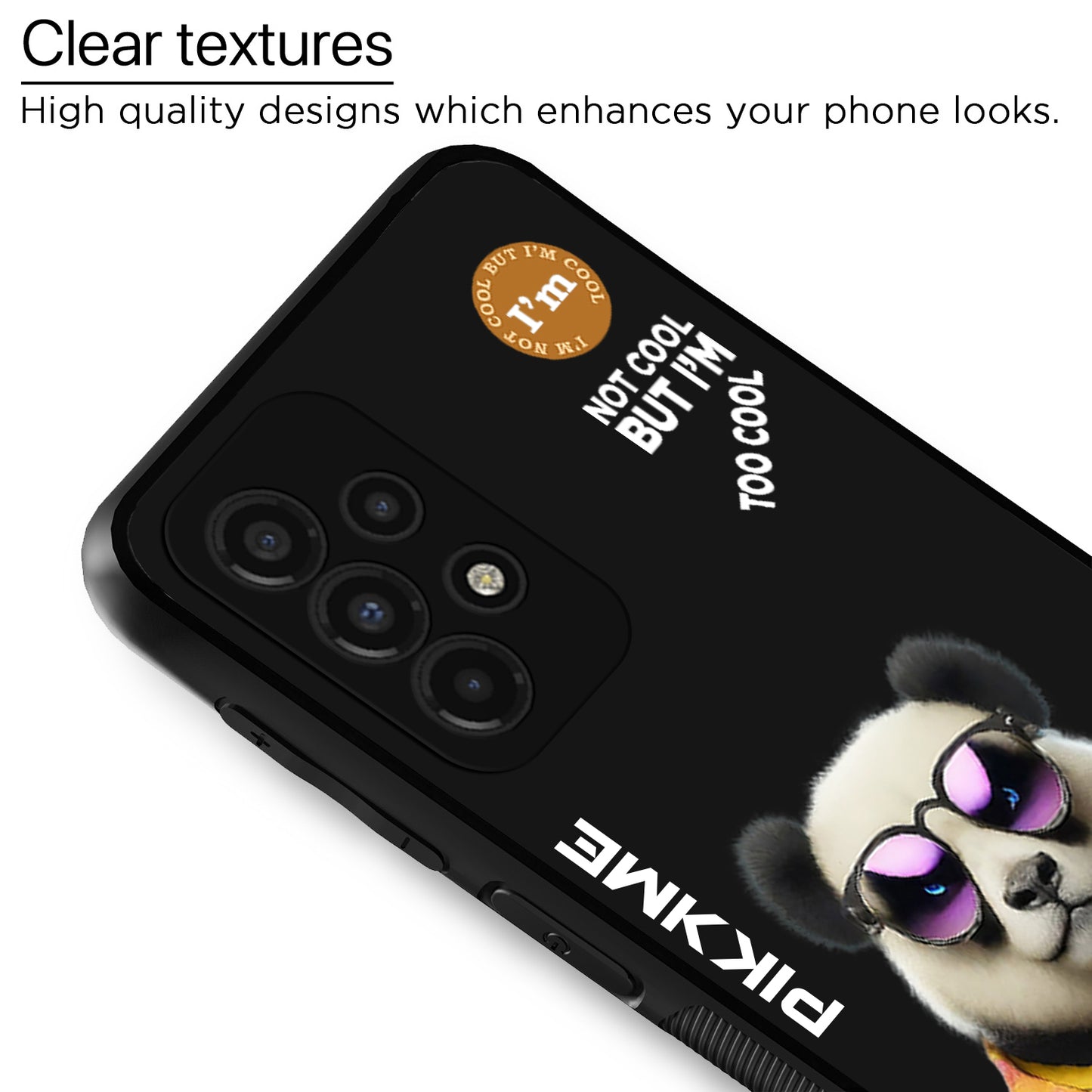 Pikkme Back Cover Pc Tpu + Printed Cool Funky Stylish Black Panda Swag Raised Edges Camera Protection |Bumper Case For Samsung Galaxy A53 (Design 05)