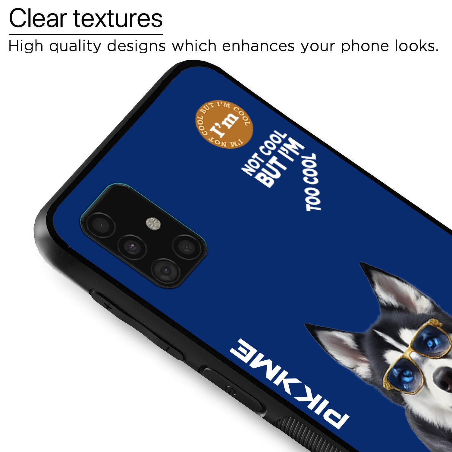 Pikkme Stylish Blue Dog Swag Samsung Galaxy A51 Back Cover (Design 08)