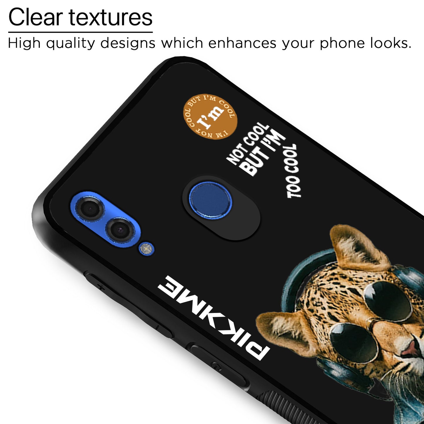 Pikkme Back Cover Pc Tpu + Printed Cool Funky Stylish Black Leopard Swag Raised Edges Camera Protection |Bumper Case For Honor 10 Lite (Design 04)