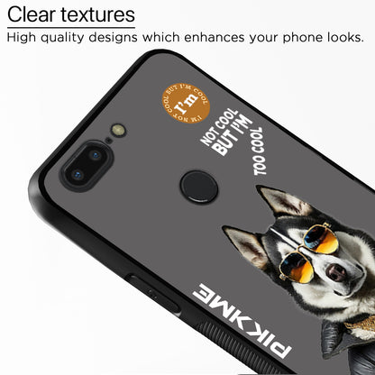 Pikkme Back Cover Pc Tpu + Printed Cool Funky Stylish Grey Dog Swag Raised Edges Camera Protection |Bumper Case For OnePlus 5T (Design 02)