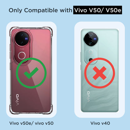 Pikkme Vivo V50 5G / V50e 5G  PC + TPU Crystal Clear Transparent Back Cover (Transparent)