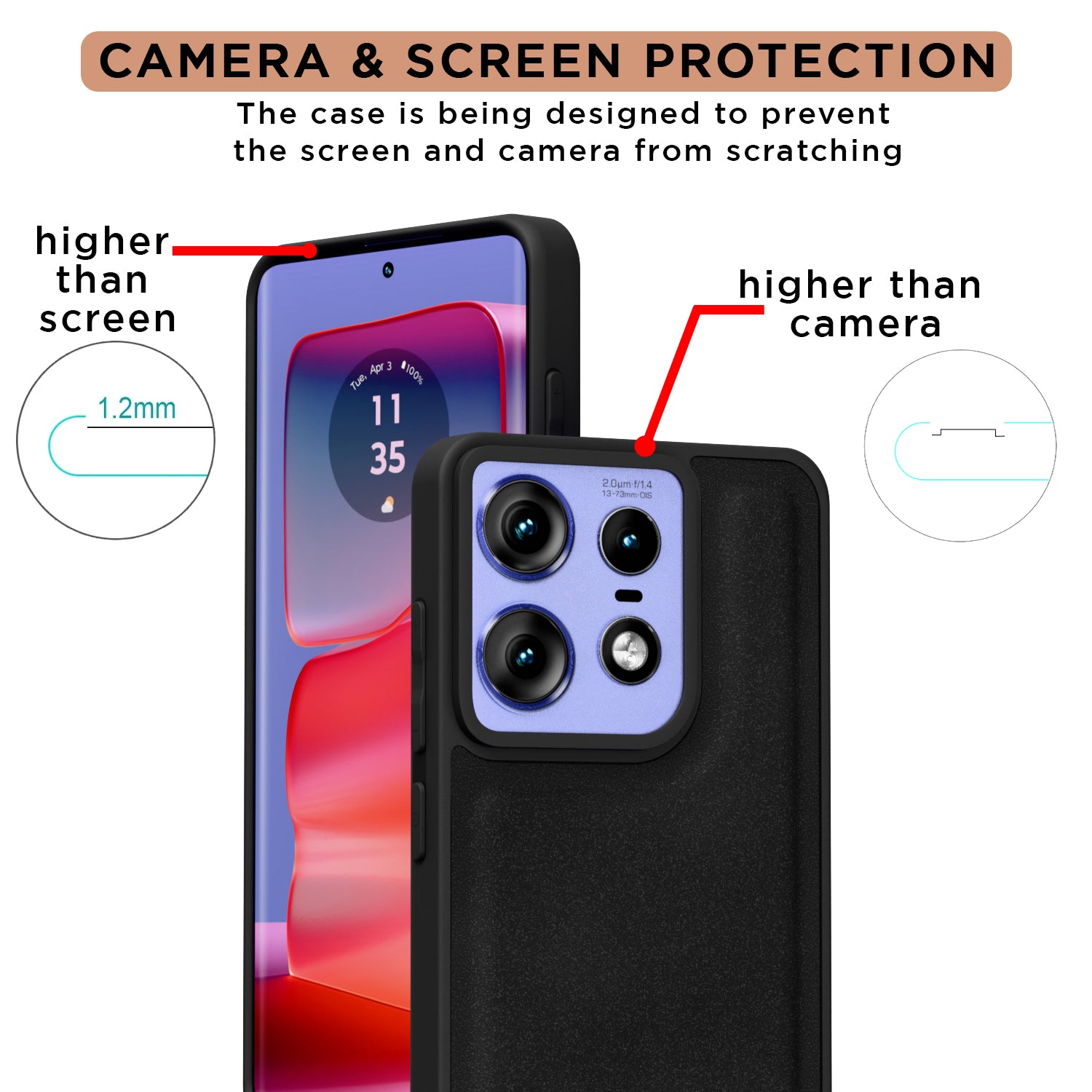 Pikkme Motorola Moto Edge 50 Pro 5G Premium Leatherback Case (Black)