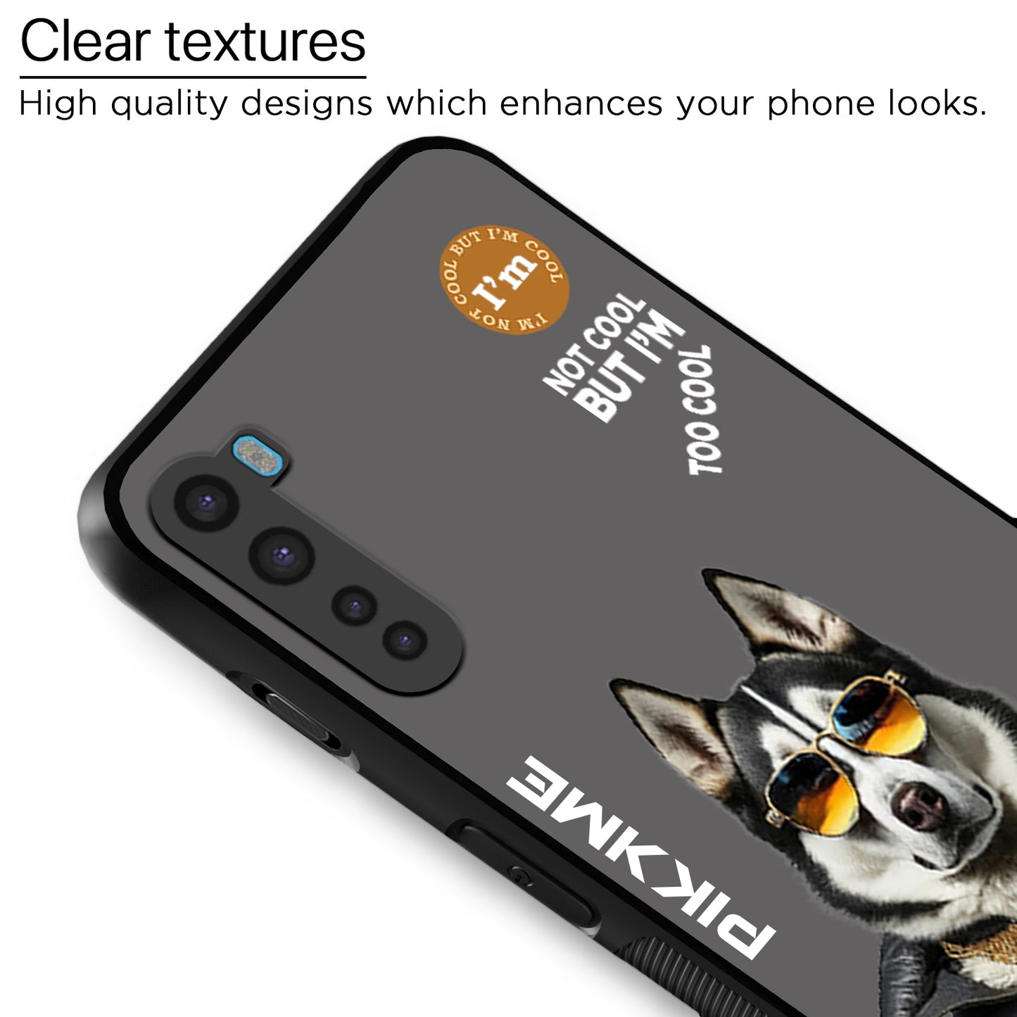 Pikkme Back Cover Pc Tpu + Printed Cool Funky Stylish Grey Dog Swag Raised Edges Camera Protection |Bumper Case For OnePlus Nord (Design 02)