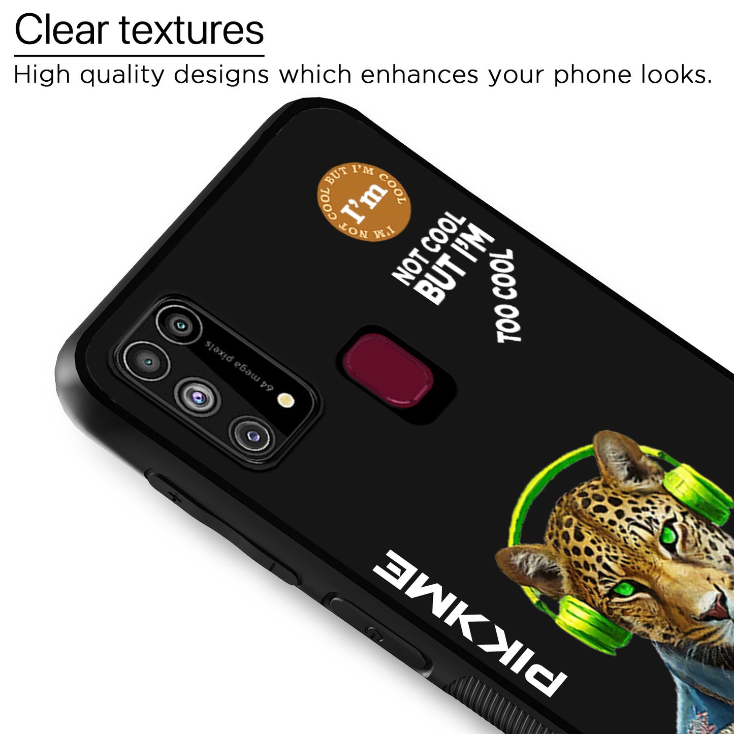 Pikkme Back Cover Pc Tpu + Printed Cool Funky Stylish Black Leopard Swag Raised Edges Camera Protection |Bumper Case For Samsung Galaxy M31 (Design 03)